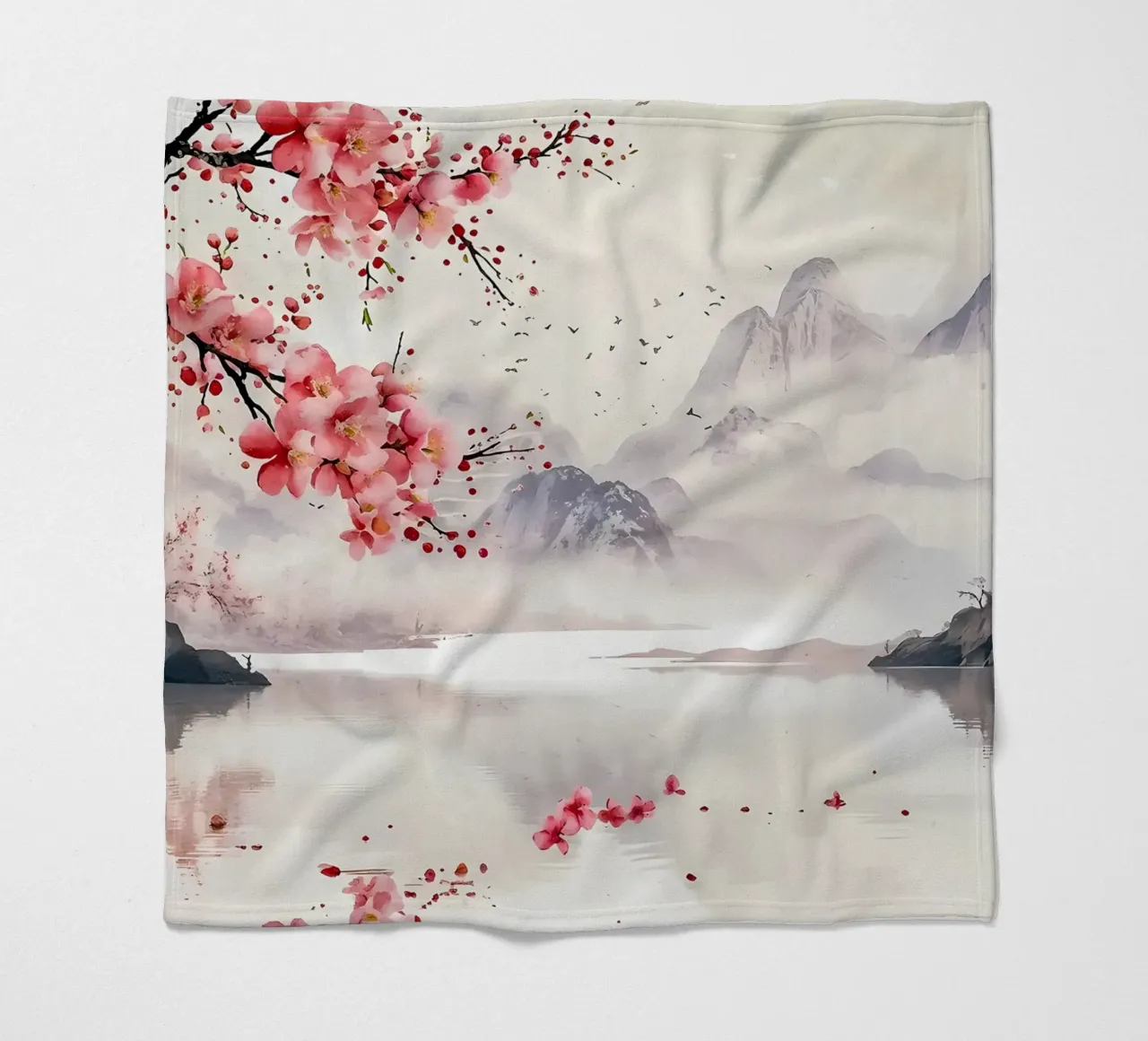 ciliegio in fiore in Giappone coperta in pile da Rebecca Clark Wyrick