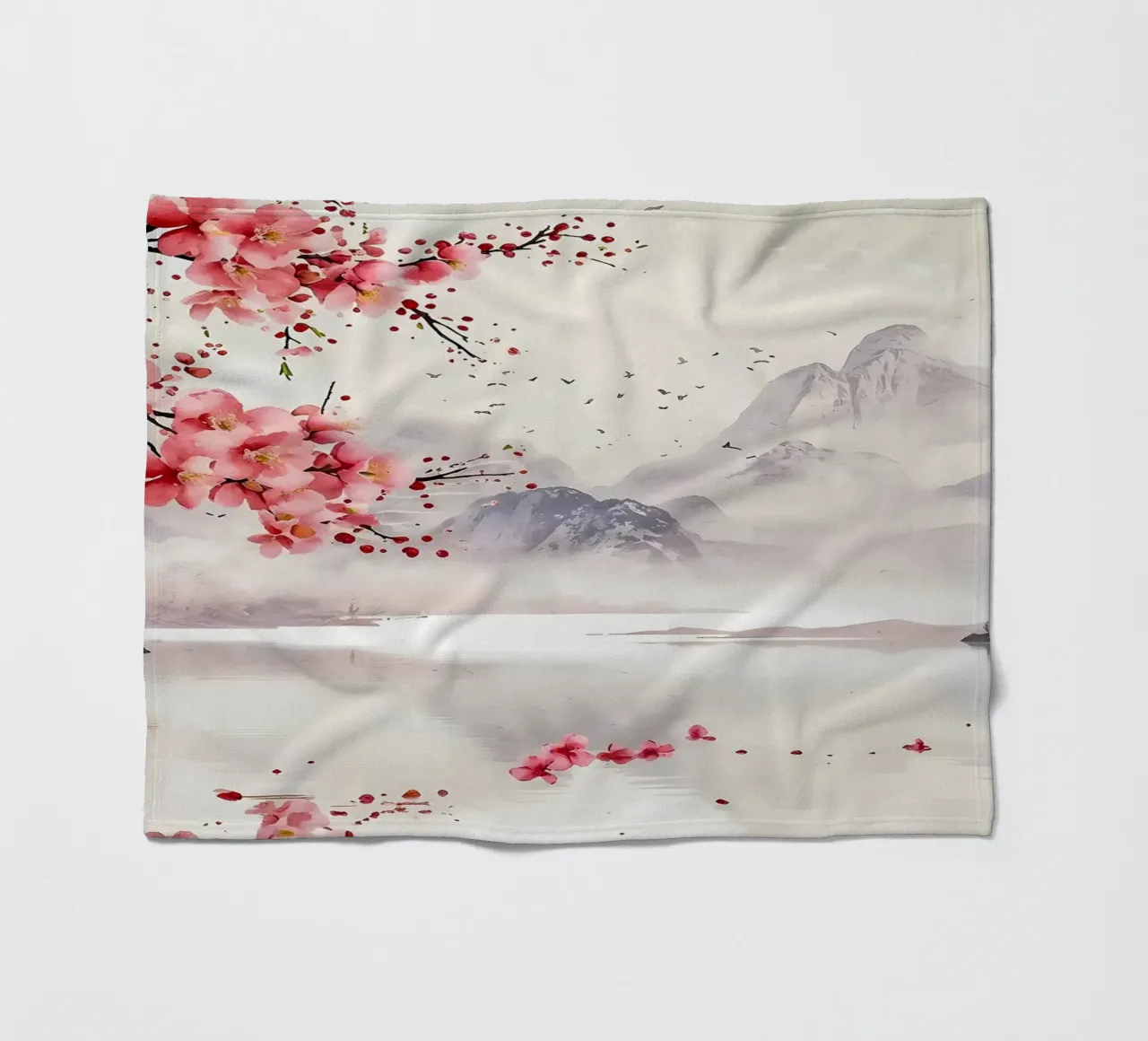 ciliegio in fiore in Giappone coperta in pile da Rebecca Clark Wyrick