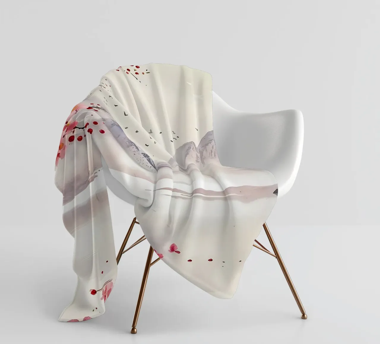 ciliegio in fiore in Giappone coperta in pile da Rebecca Clark Wyrick