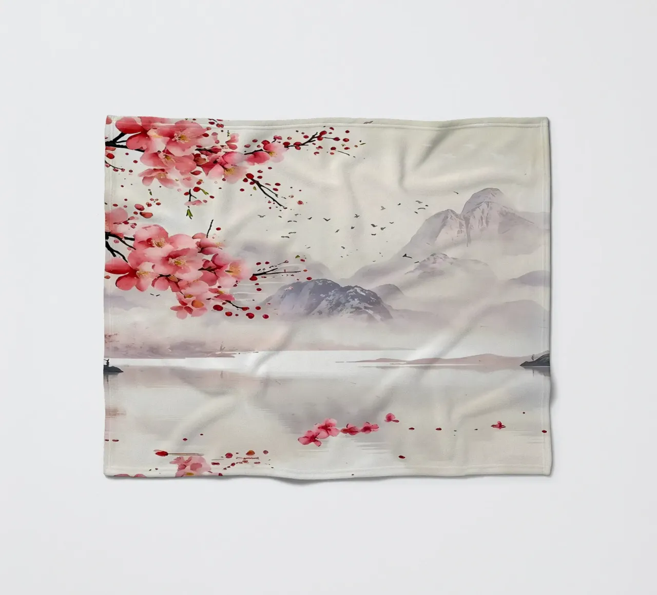 ciliegio in fiore in Giappone coperta in pile da Rebecca Clark Wyrick