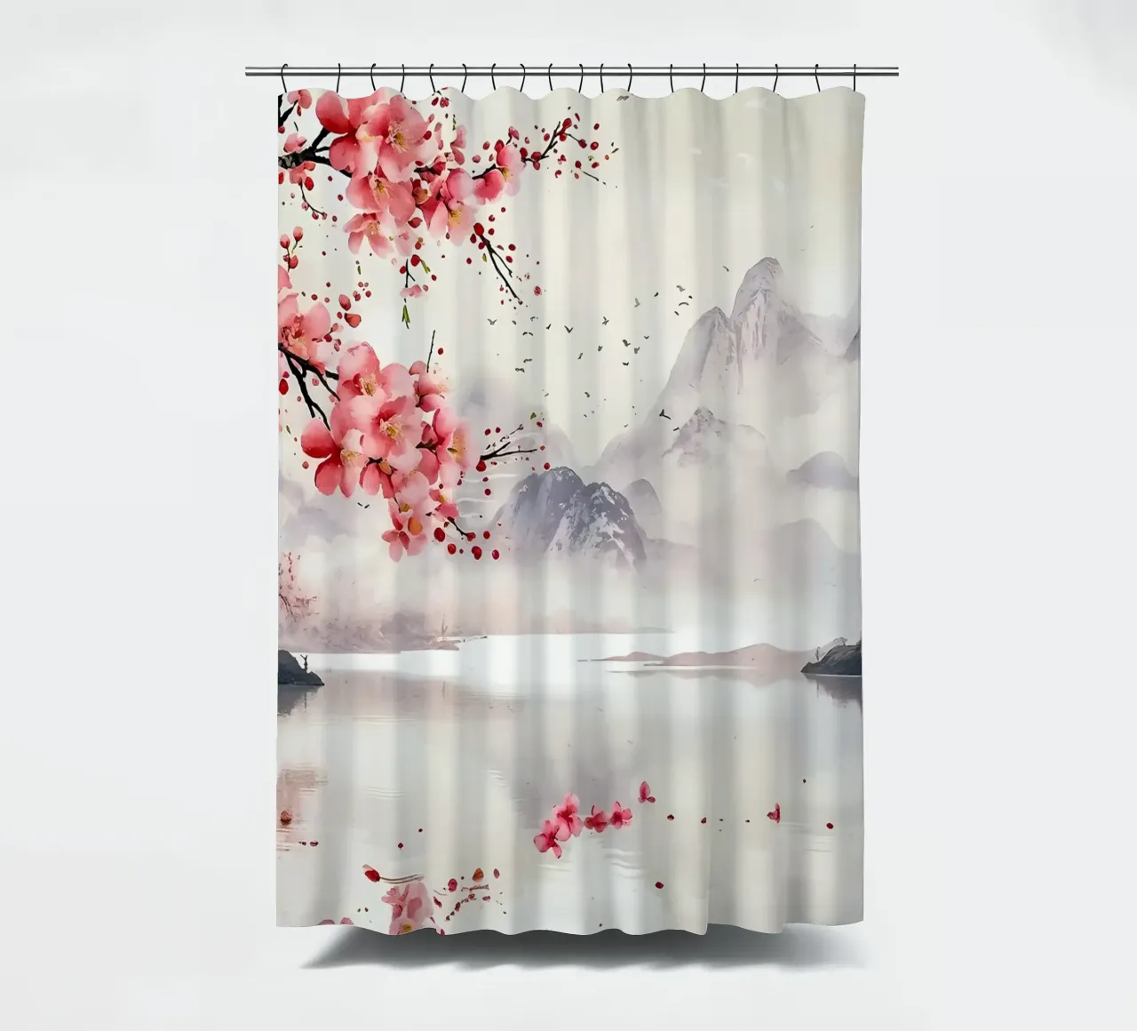 ciliegio in fiore in Giappone tenda da doccia da Rebecca Clark Wyrick