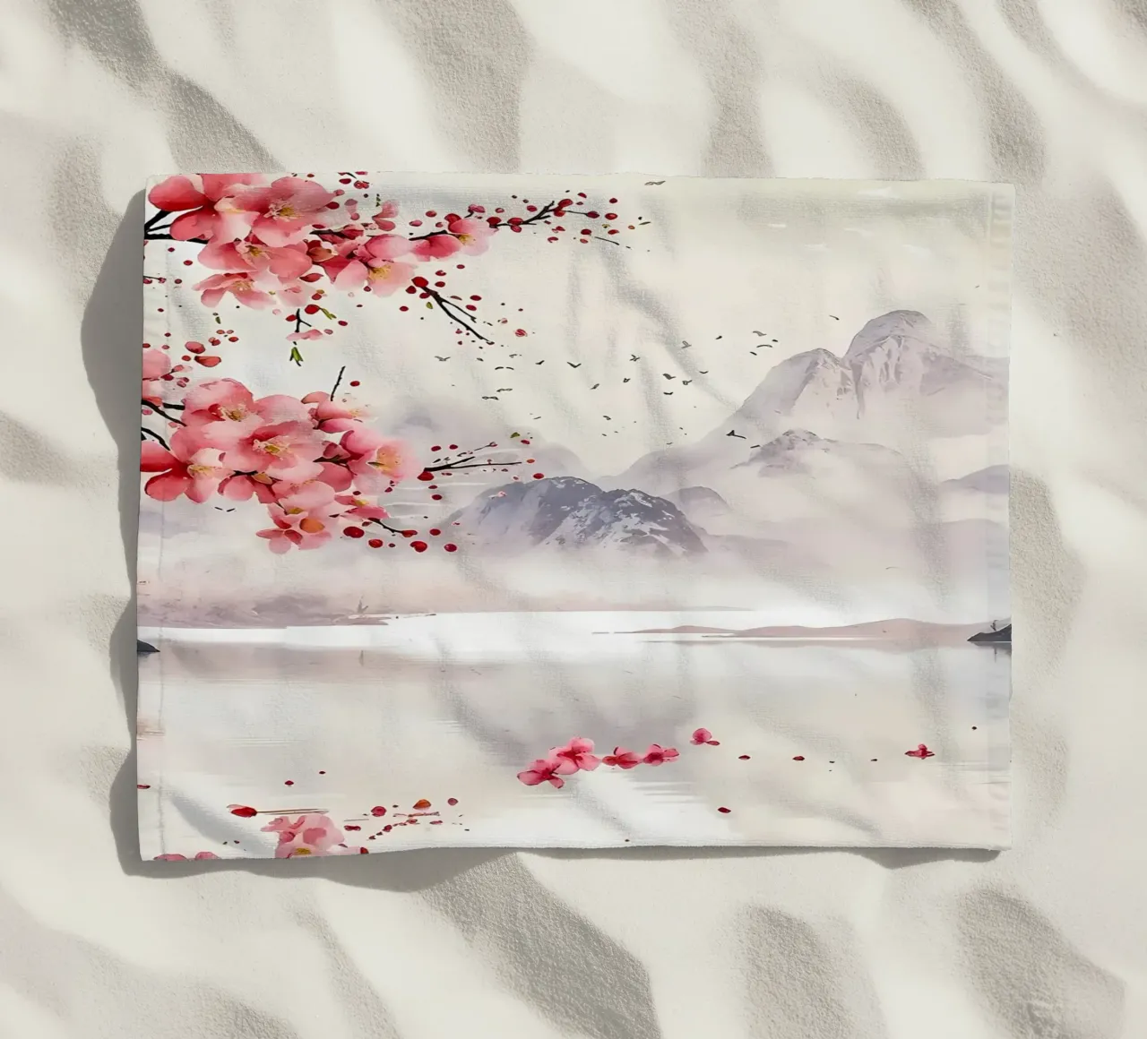 ciliegio in fiore in Giappone telo mare da Rebecca Clark Wyrick