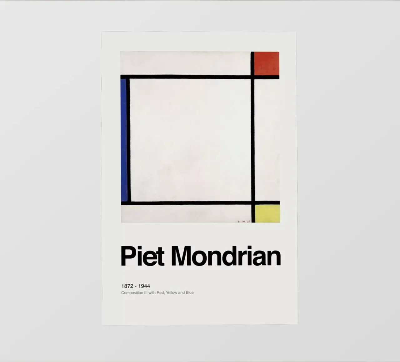 Mondrian - Composition III with Red, Yellow and Blue pellicola backlit da ARTOTHEK