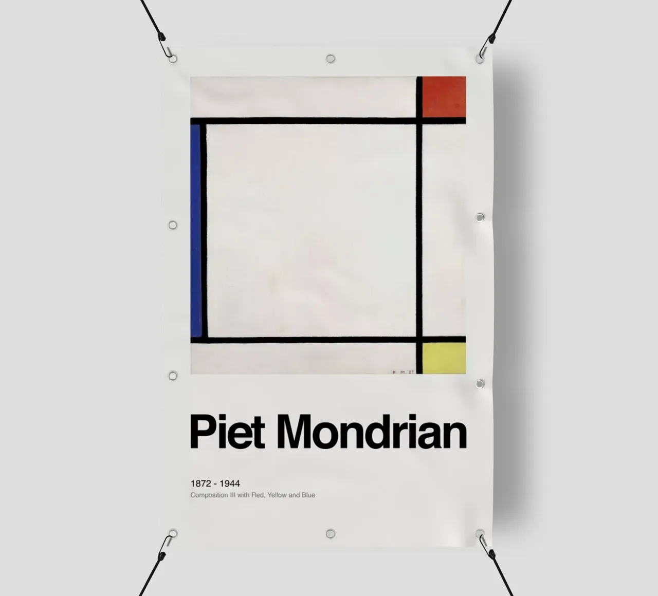 Mondrian - Composition III with Red, Yellow and Blue telo in pvc da ARTOTHEK