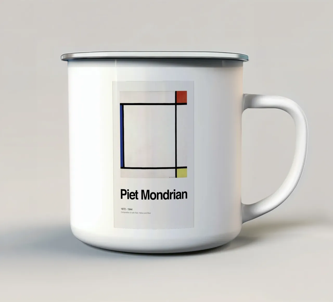 Mondrian - Composition III with Red, Yellow and Blue tazza in smalto da ARTOTHEK