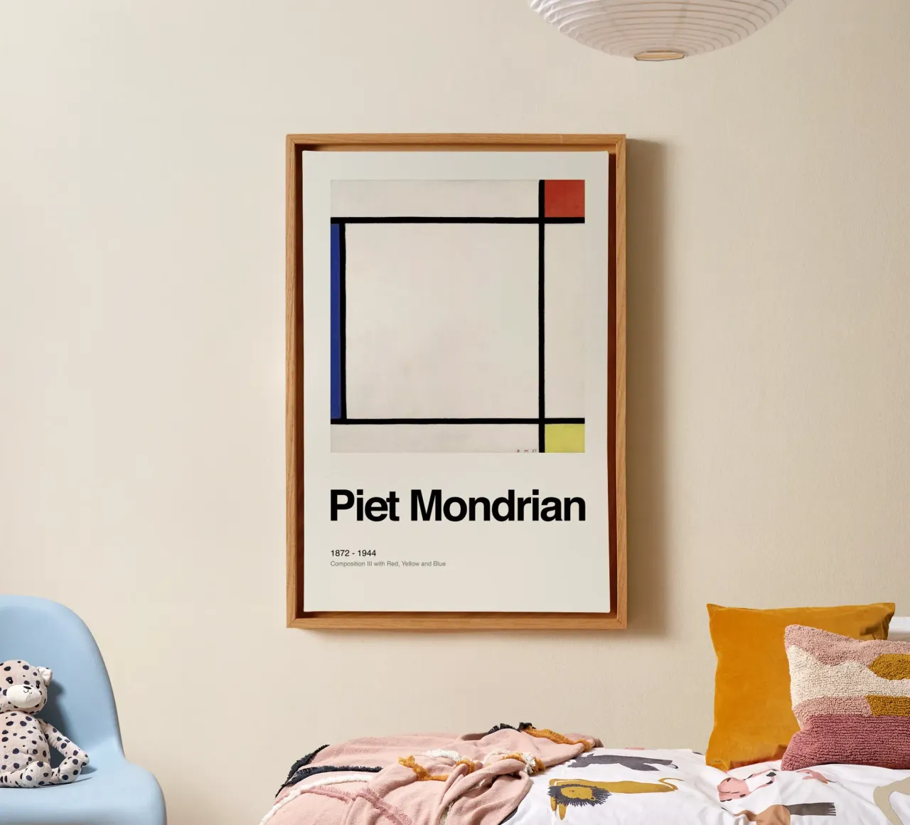 Mondrian - Composition III with Red, Yellow and Blue tela con Cornice a cassetta da ARTOTHEK