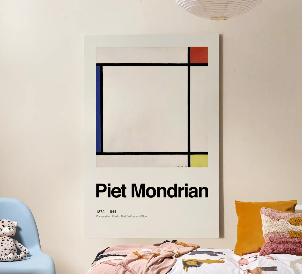 Mondrian - Composition III with Red, Yellow and Blue tela con Cornice a cassetta da ARTOTHEK