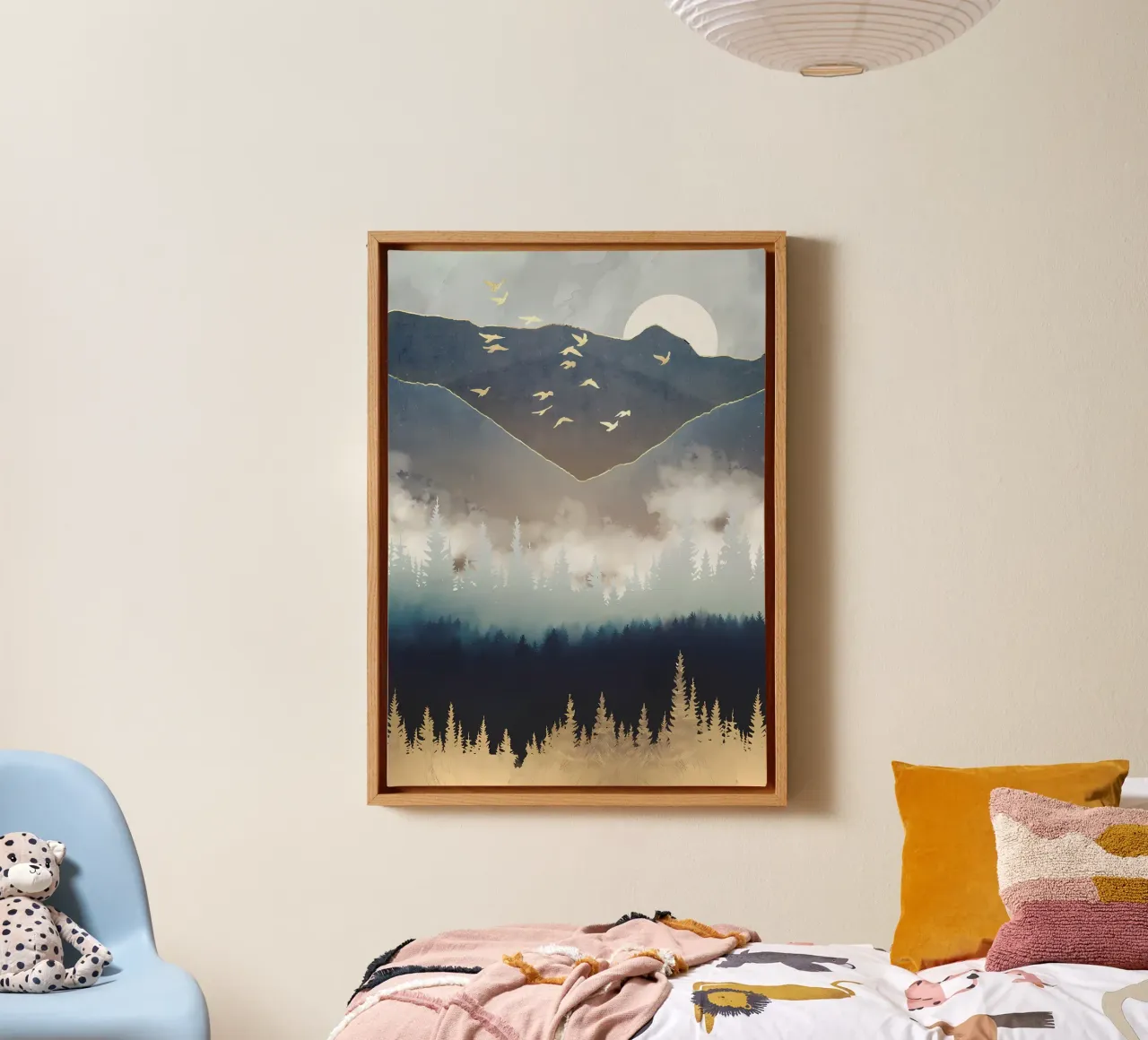 bergen bij dageraad canvas met Baklijst van Albert S Jacob