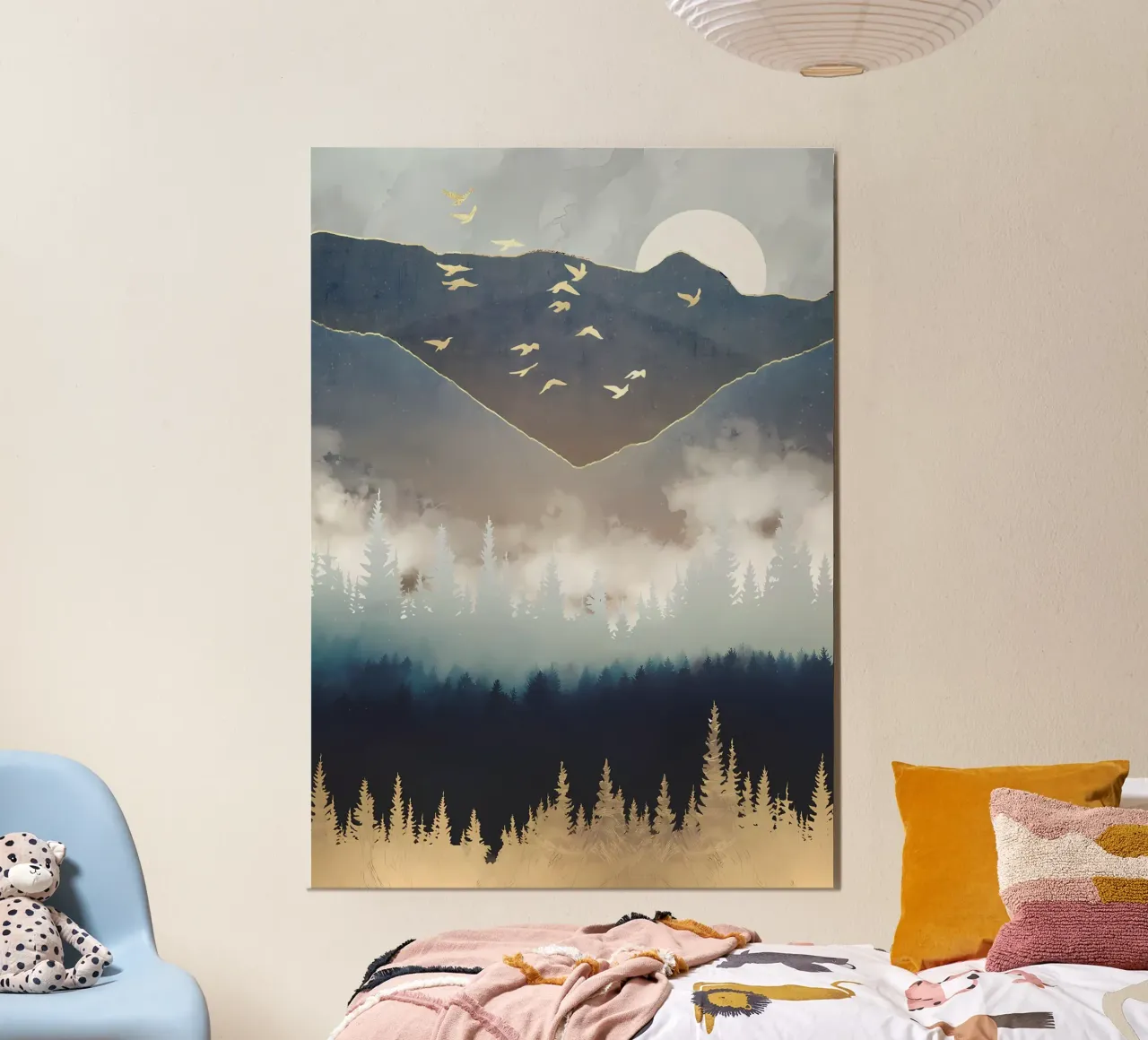 montagne all'alba poster con telaio in plastica da Albert S Jacob