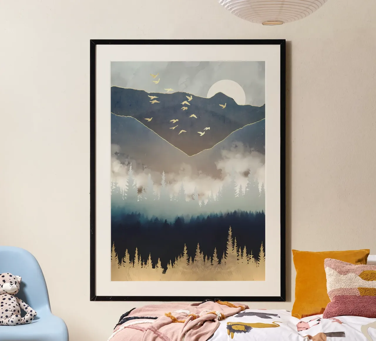montagne all'alba poster con telaio in plastica da Albert S Jacob