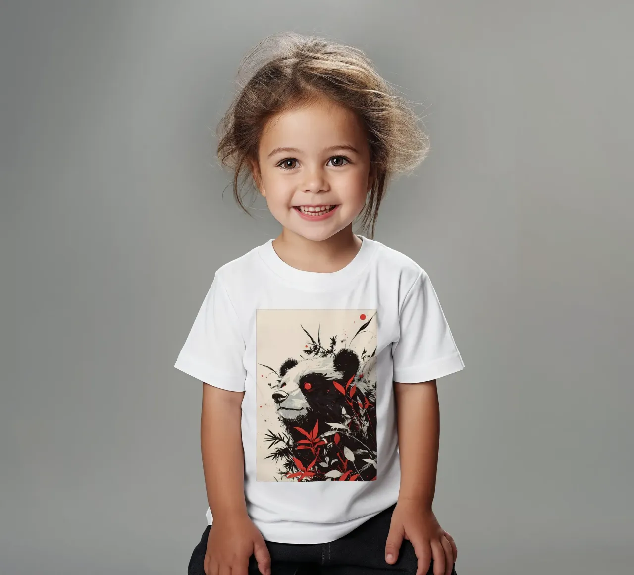 Panda Orso Occhi Rossi t-shirt bambini da James M Coyle