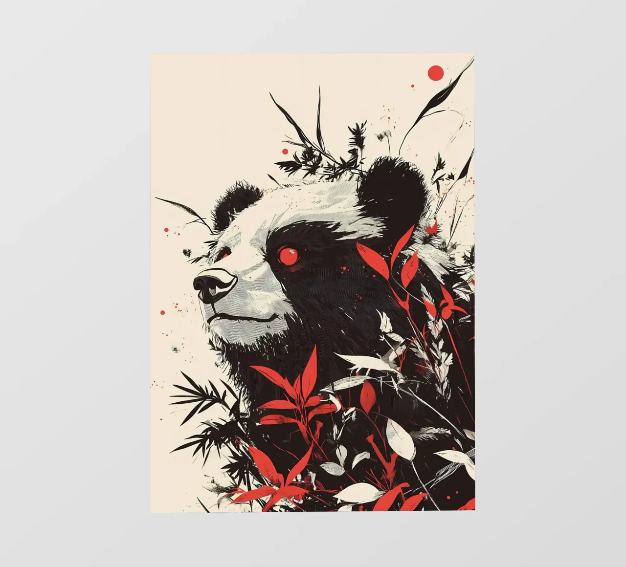 Panda Orso Occhi Rossi telo in pvc da James M Coyle