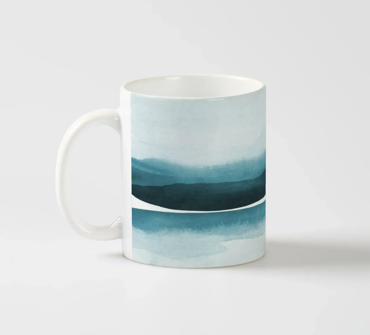 Paesaggio astratto ad acquerello 4 tazza in ceramica da NouveauPrints
