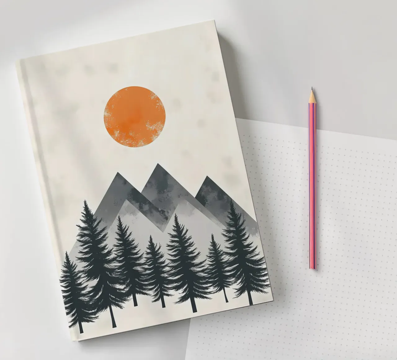Mountainous Forest Sunset notebook by Albert S Jacob