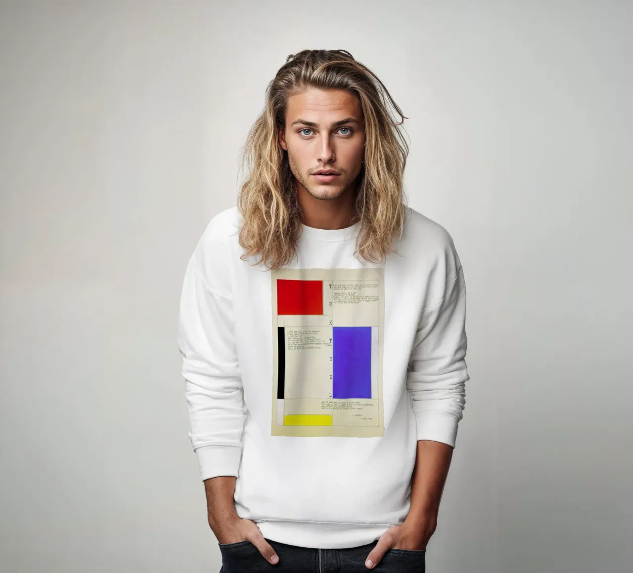 Mondrian - Textuel (Text by M.Seuphor) felpa da ARTOTHEK