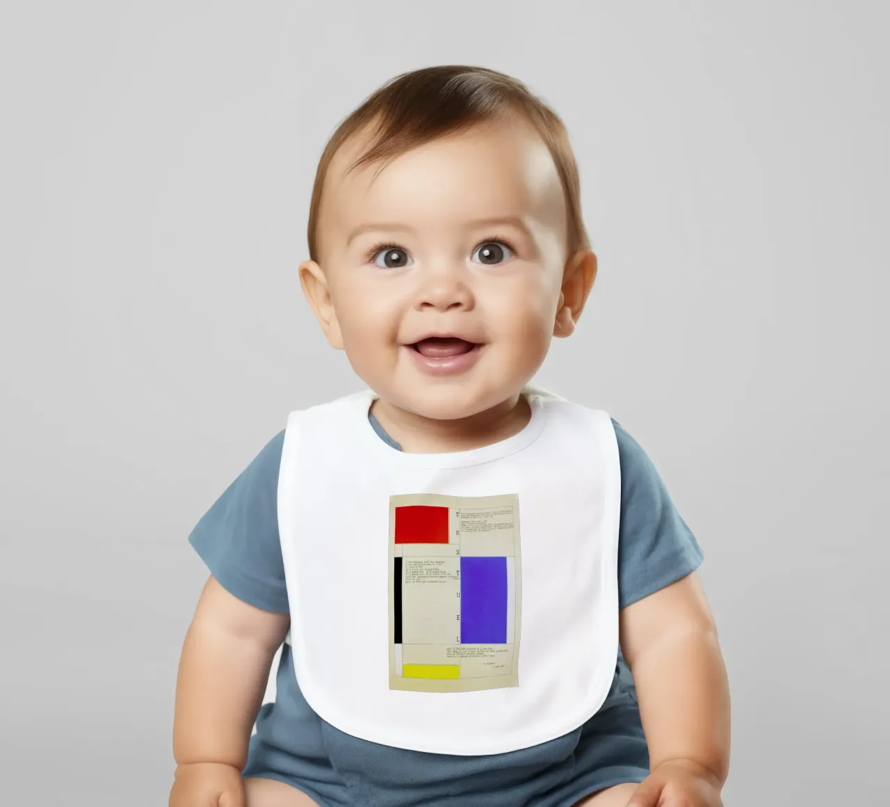 Mondrian - Textuel  (Text by M.Seuphor) babero de ARTOTHEK