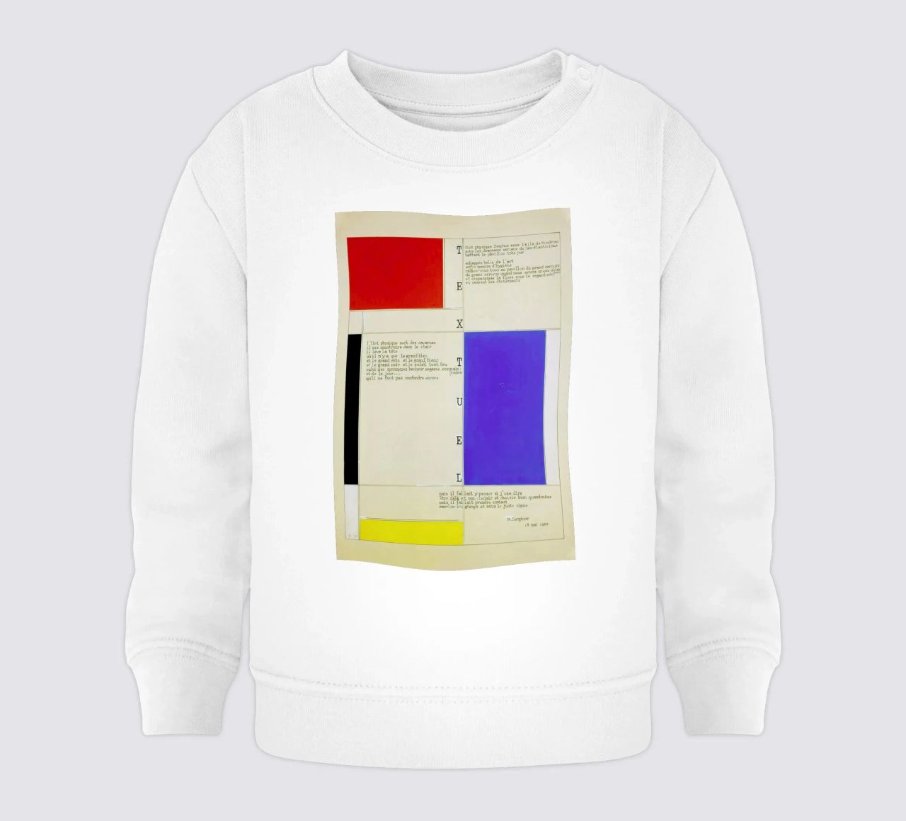 Mondrian - Textuel  (Text by M.Seuphor) felpa neonato da ARTOTHEK