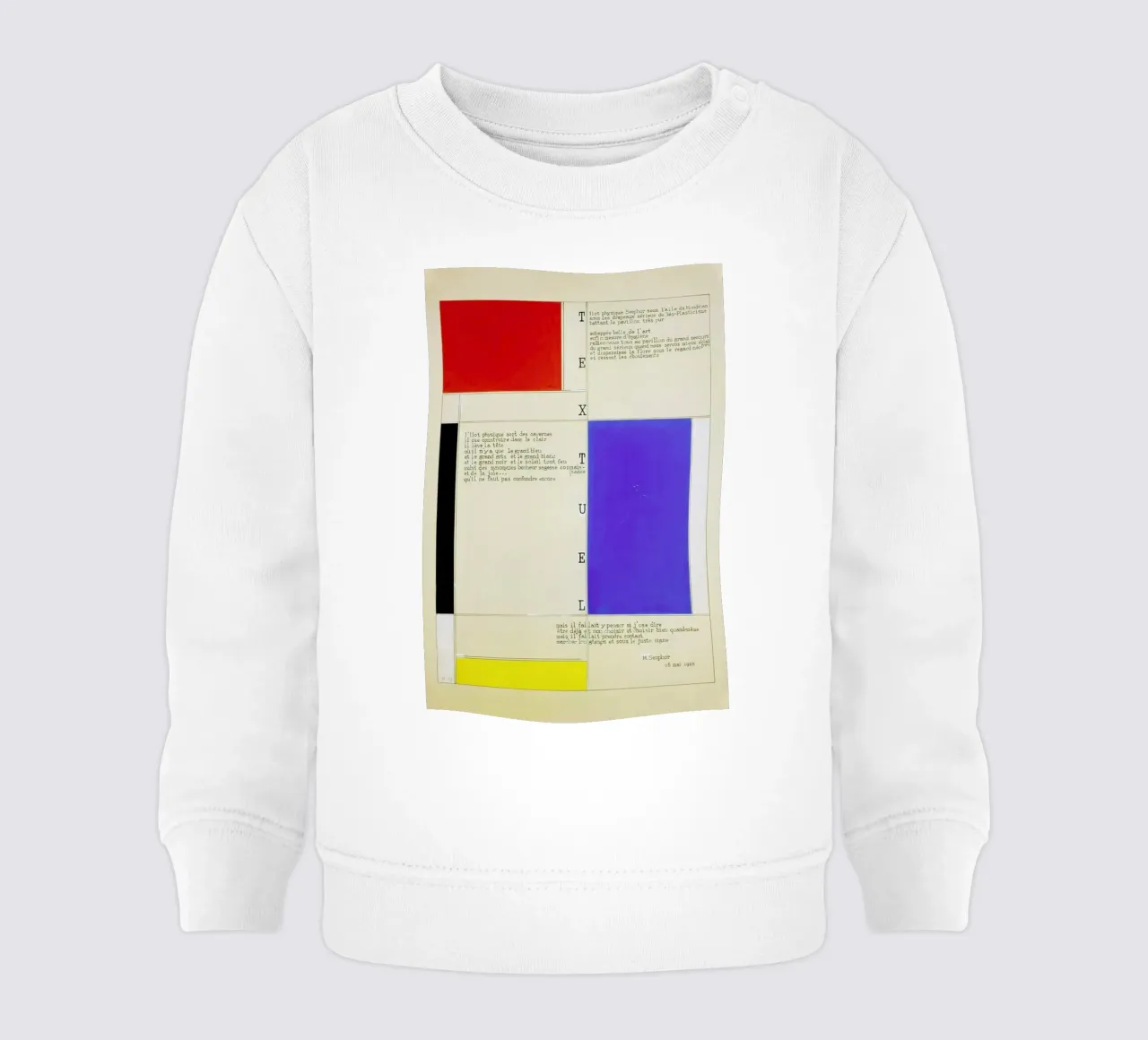 Mondrian - Textuel  (Text by M.Seuphor) felpa neonato da ARTOTHEK
