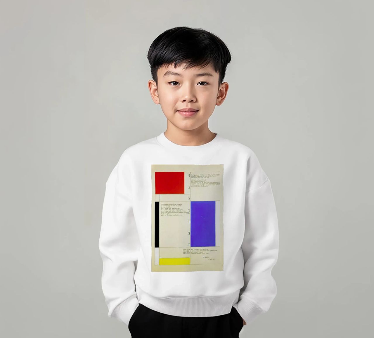 Mondrian - Textuel  (Text by M.Seuphor) felpa bambino da ARTOTHEK