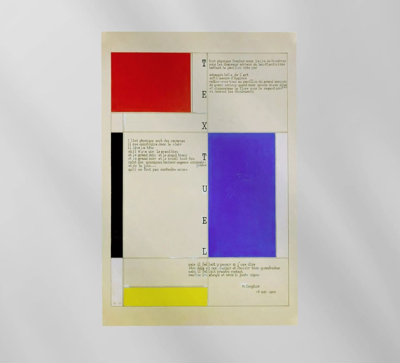 Mondrian - Textuel  (Text by M.Seuphor) pellicola backlit da ARTOTHEK