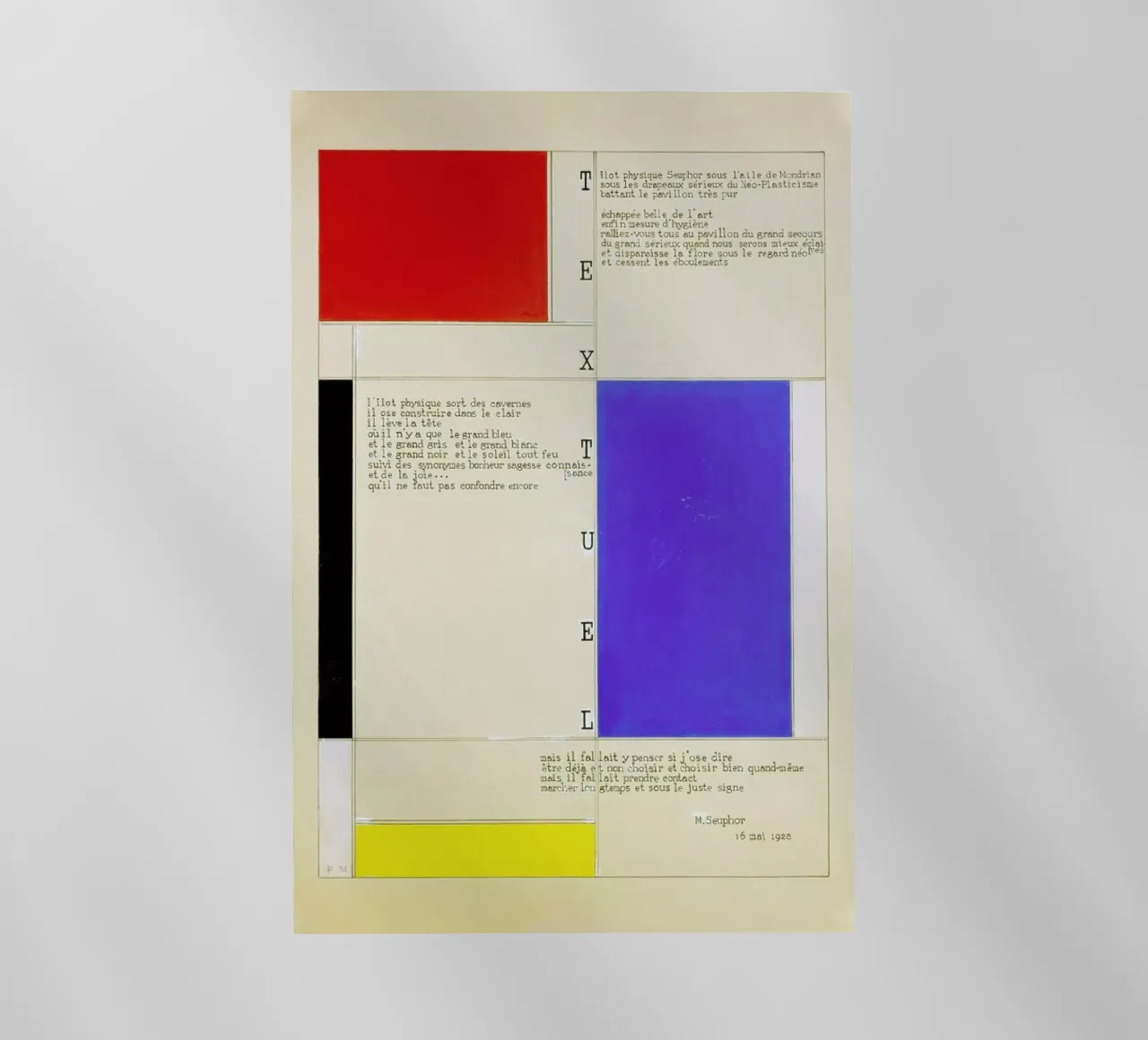 Mondrian - Textuel (Text by M.Seuphor) pellicola backlit da ARTOTHEK