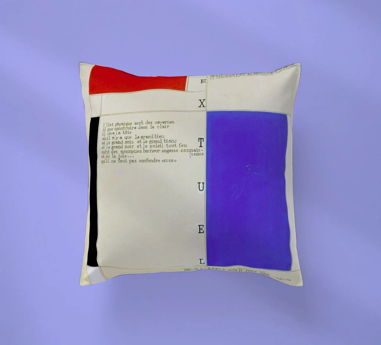 Mondrian - Textuel  (Text by M.Seuphor) cuscino da ARTOTHEK
