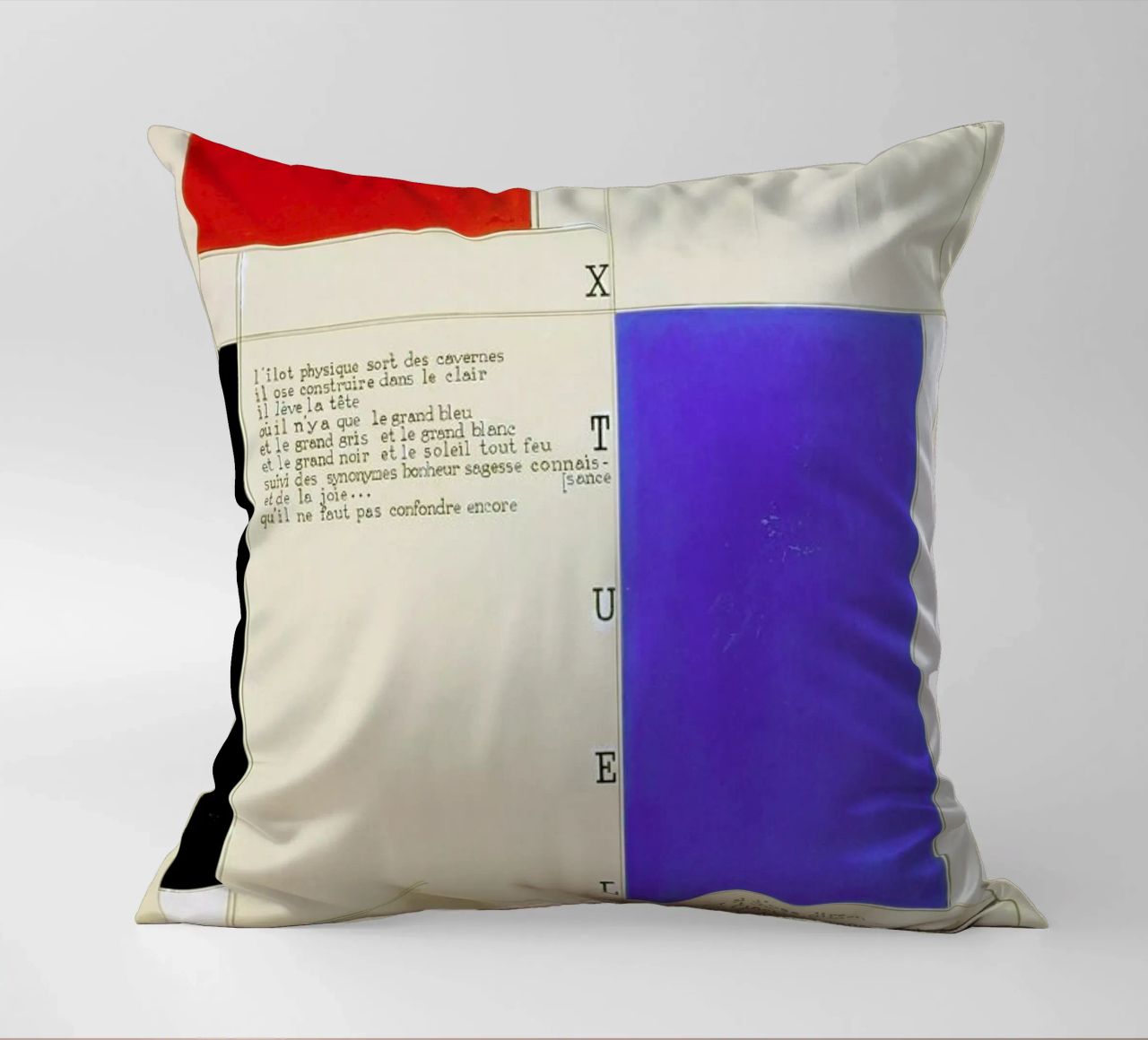 Mondrian - Textuel  (Text by M.Seuphor) cuscino da ARTOTHEK