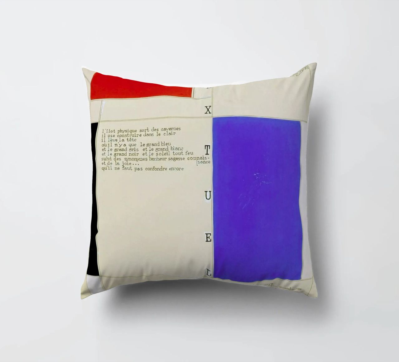 Mondrian - Textuel  (Text by M.Seuphor) cuscino da ARTOTHEK