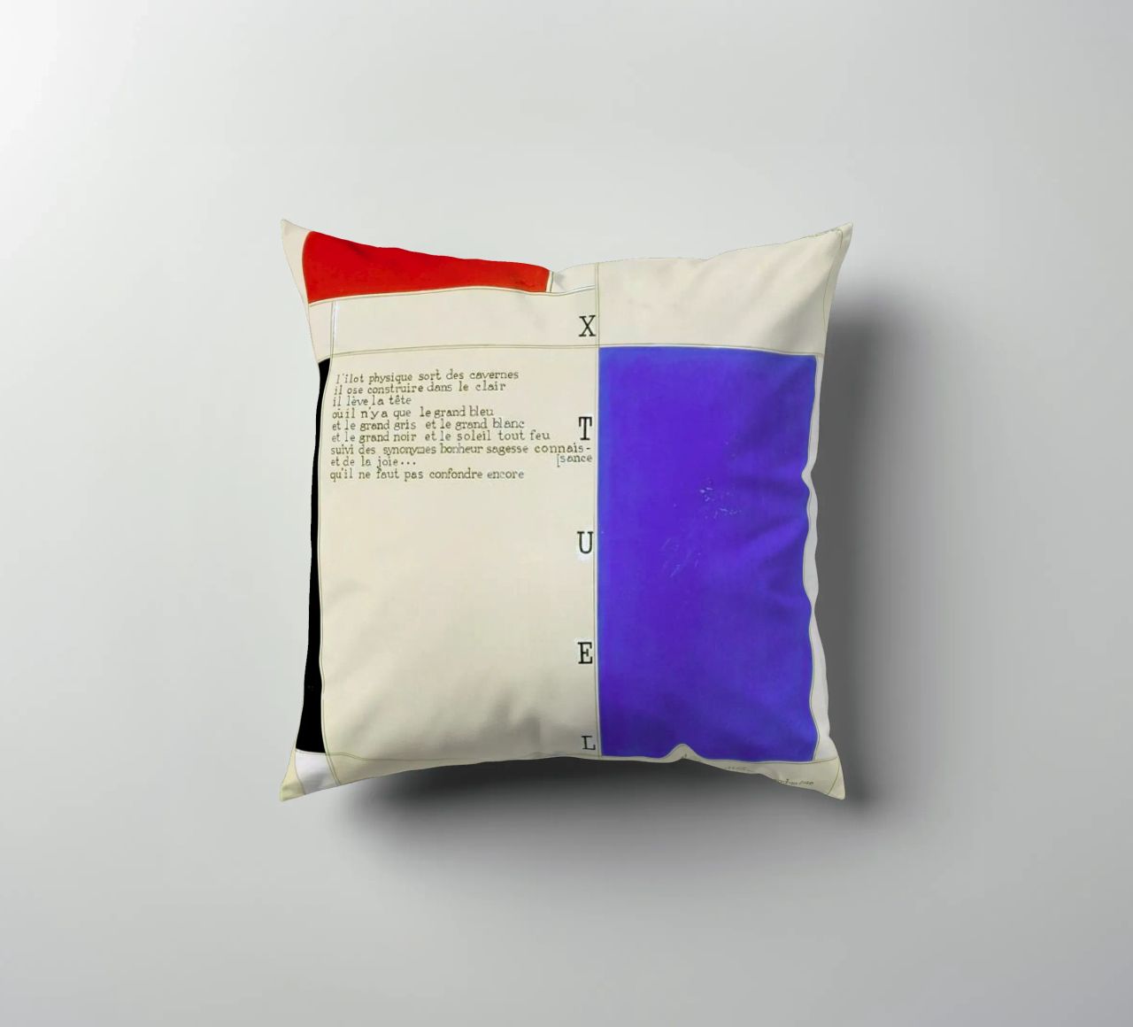 Mondrian - Textuel  (Text by M.Seuphor) cuscino da ARTOTHEK