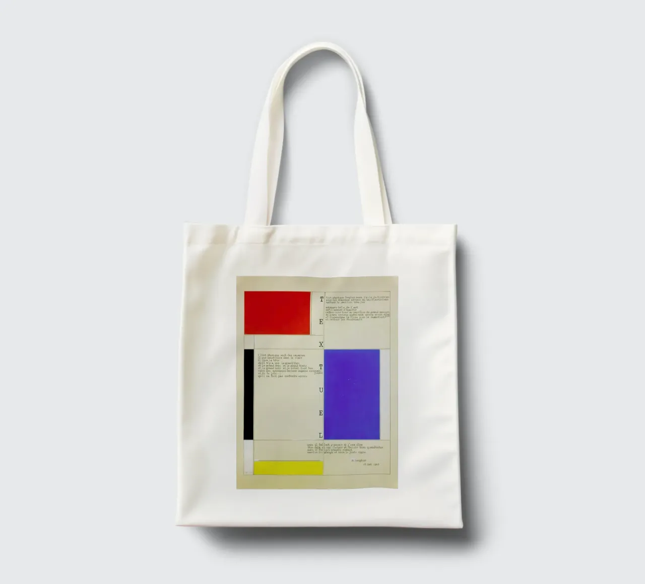 Mondrian - Textuel  (Text by M.Seuphor) borsa in juta da ARTOTHEK