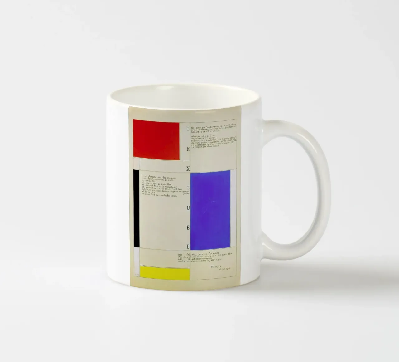 Mondrian - Textuel  (Text by M.Seuphor) tazza in ceramica da ARTOTHEK