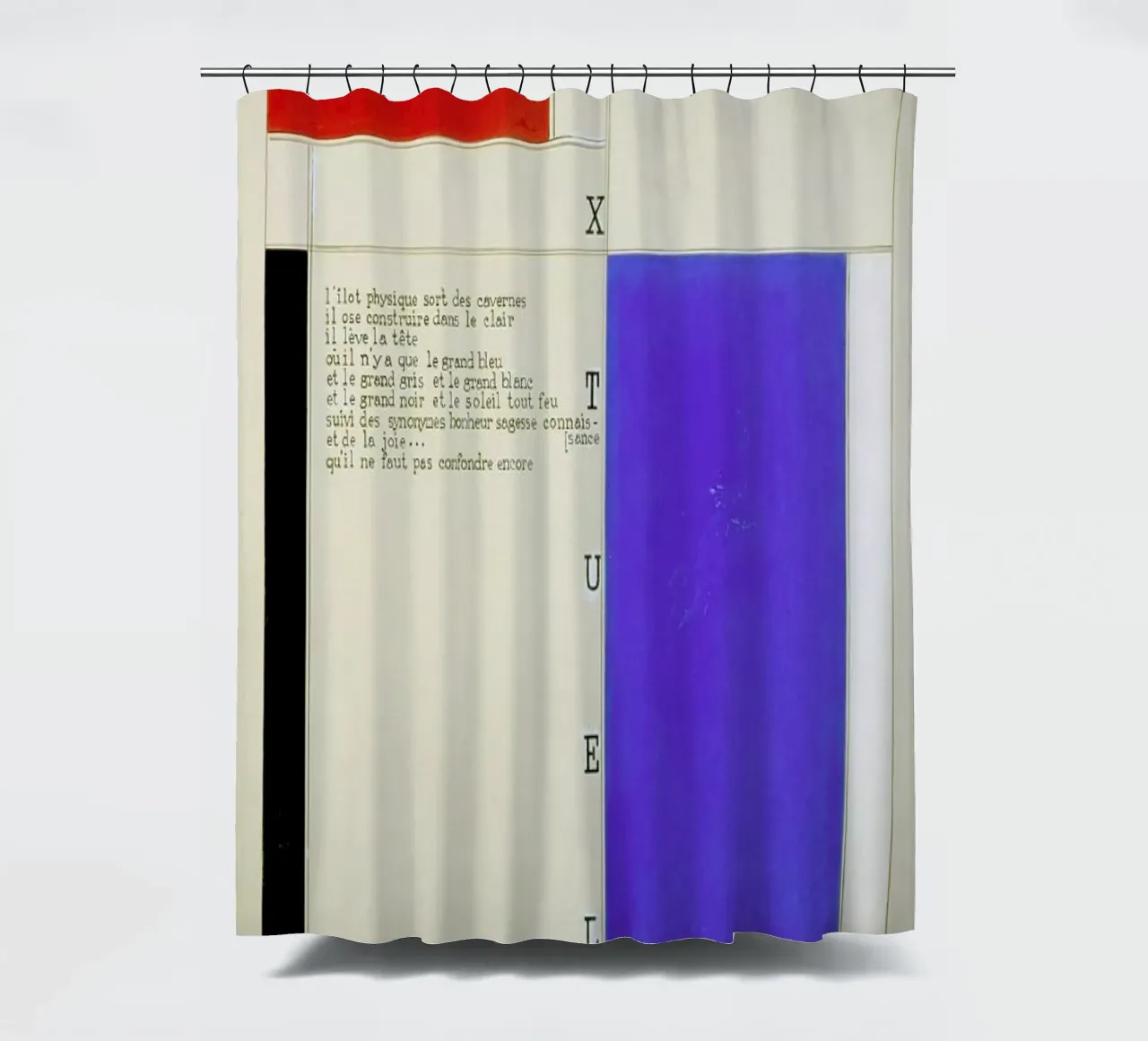 Mondrian - Textuel  (Text by M.Seuphor) tenda da doccia da ARTOTHEK