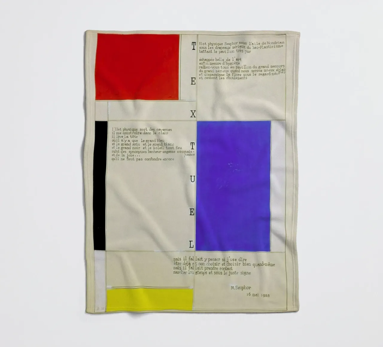 Mondrian - Textuel  (Text by M.Seuphor) manta de franela de ARTOTHEK