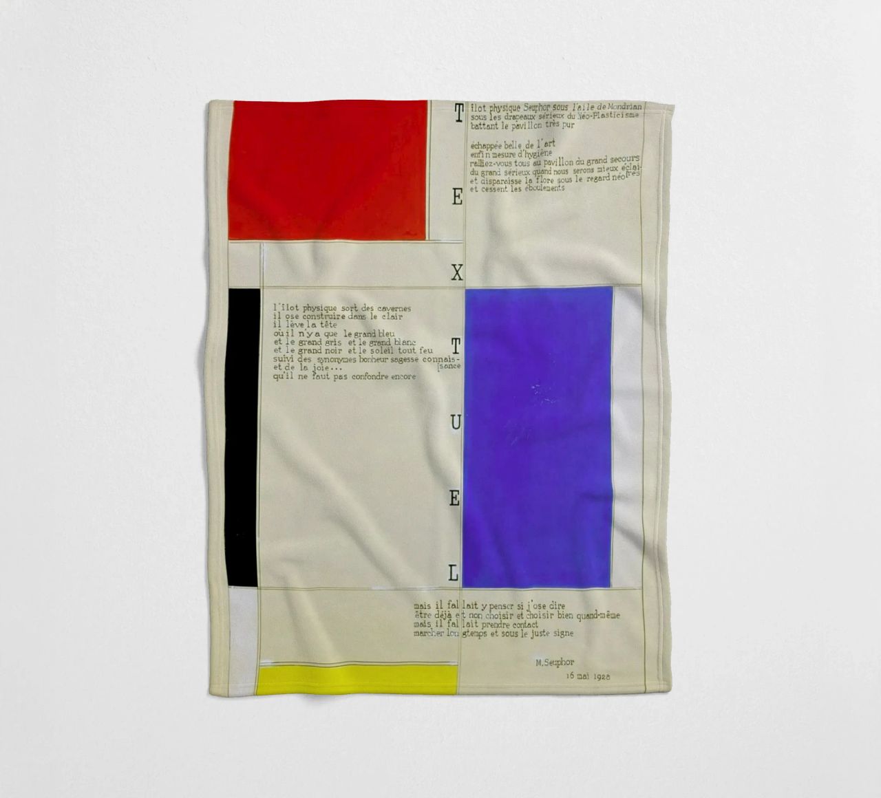 Mondrian - Textuel  (Text by M.Seuphor) coperta in pile da ARTOTHEK