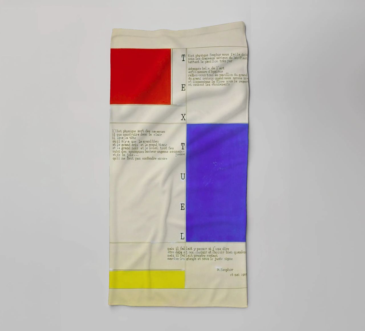 Mondrian - Textuel  (Text by M.Seuphor) asciugamano da bagno da ARTOTHEK