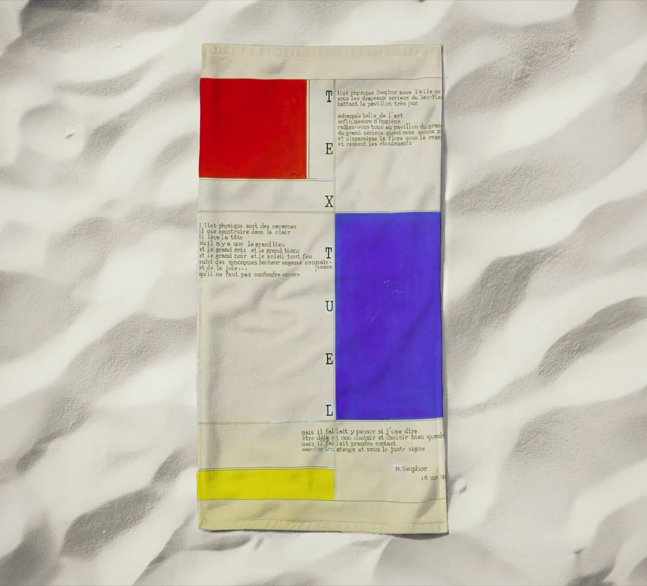 Mondrian - Textuel  (Text by M.Seuphor) telo mare da ARTOTHEK