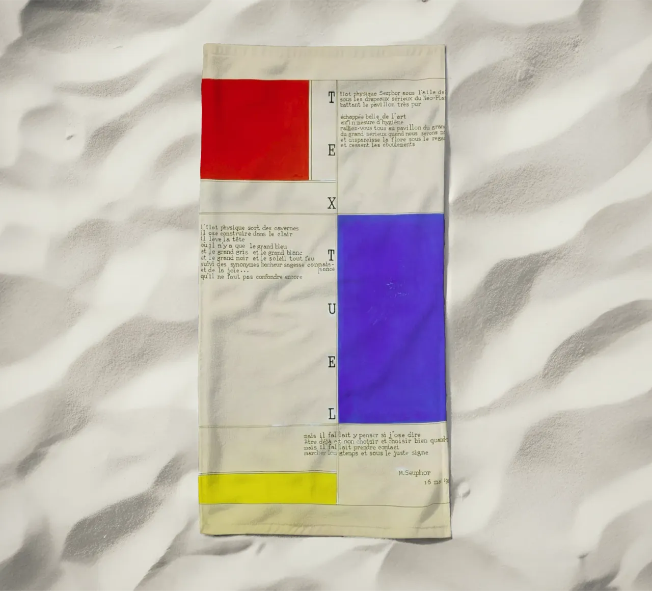 Mondrian - Textuel  (Text by M.Seuphor) toalla de playa de ARTOTHEK