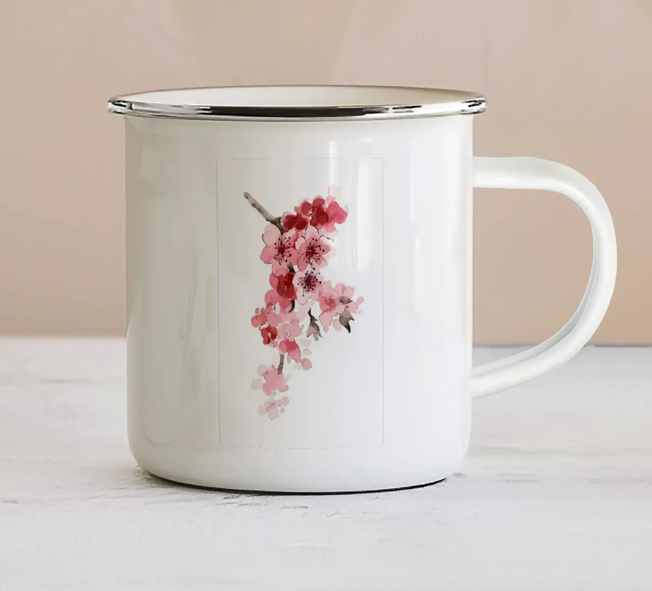 Fiori di ciliegio tazza in smalto da Rebecca Clark Wyrick