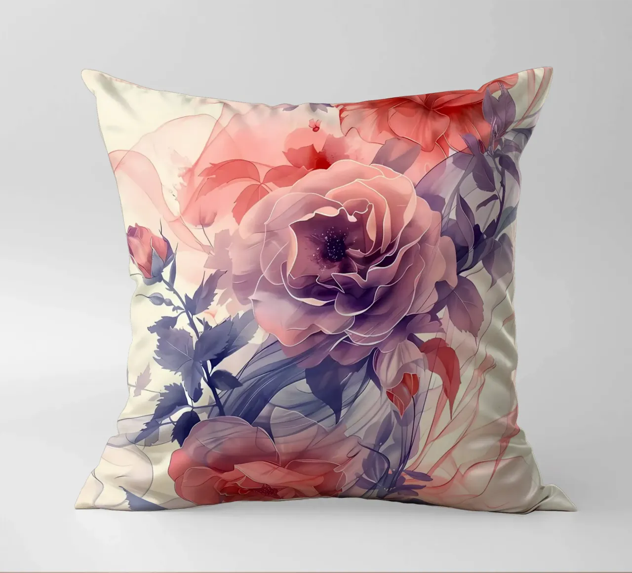 Rose Acquerello cuscino da Rebecca Clark Wyrick
