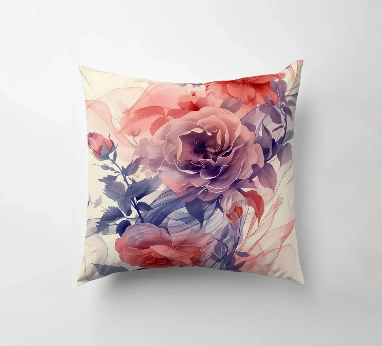 Rose Acquerello cuscino da Rebecca Clark Wyrick