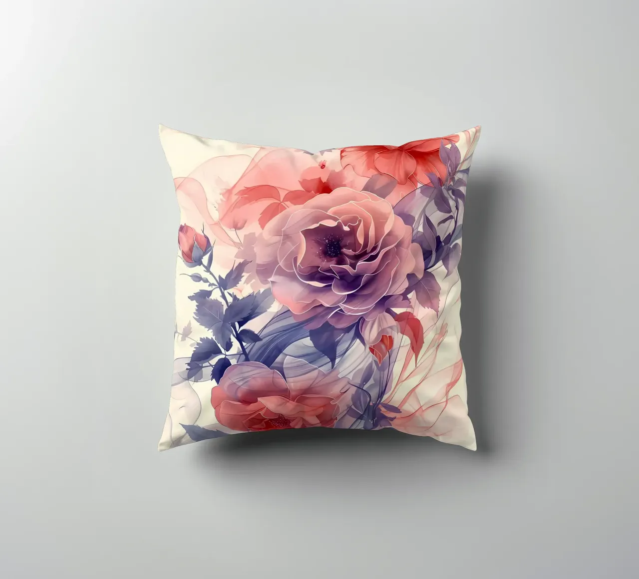 Rose Acquerello cuscino da Rebecca Clark Wyrick