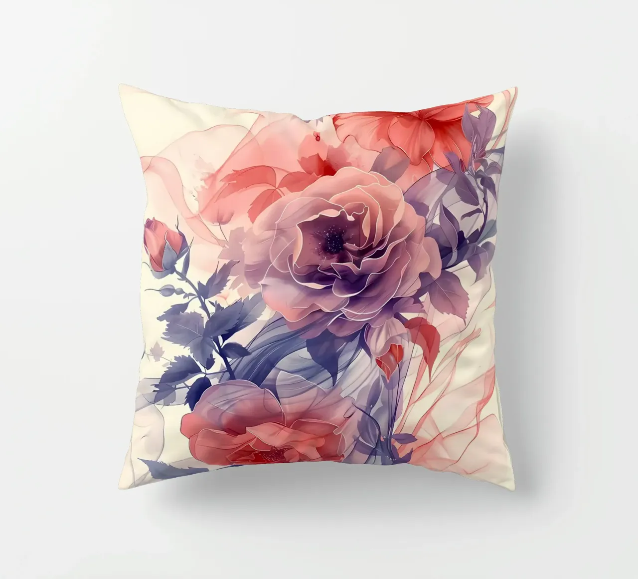 Rose Acquerello cuscino da Rebecca Clark Wyrick
