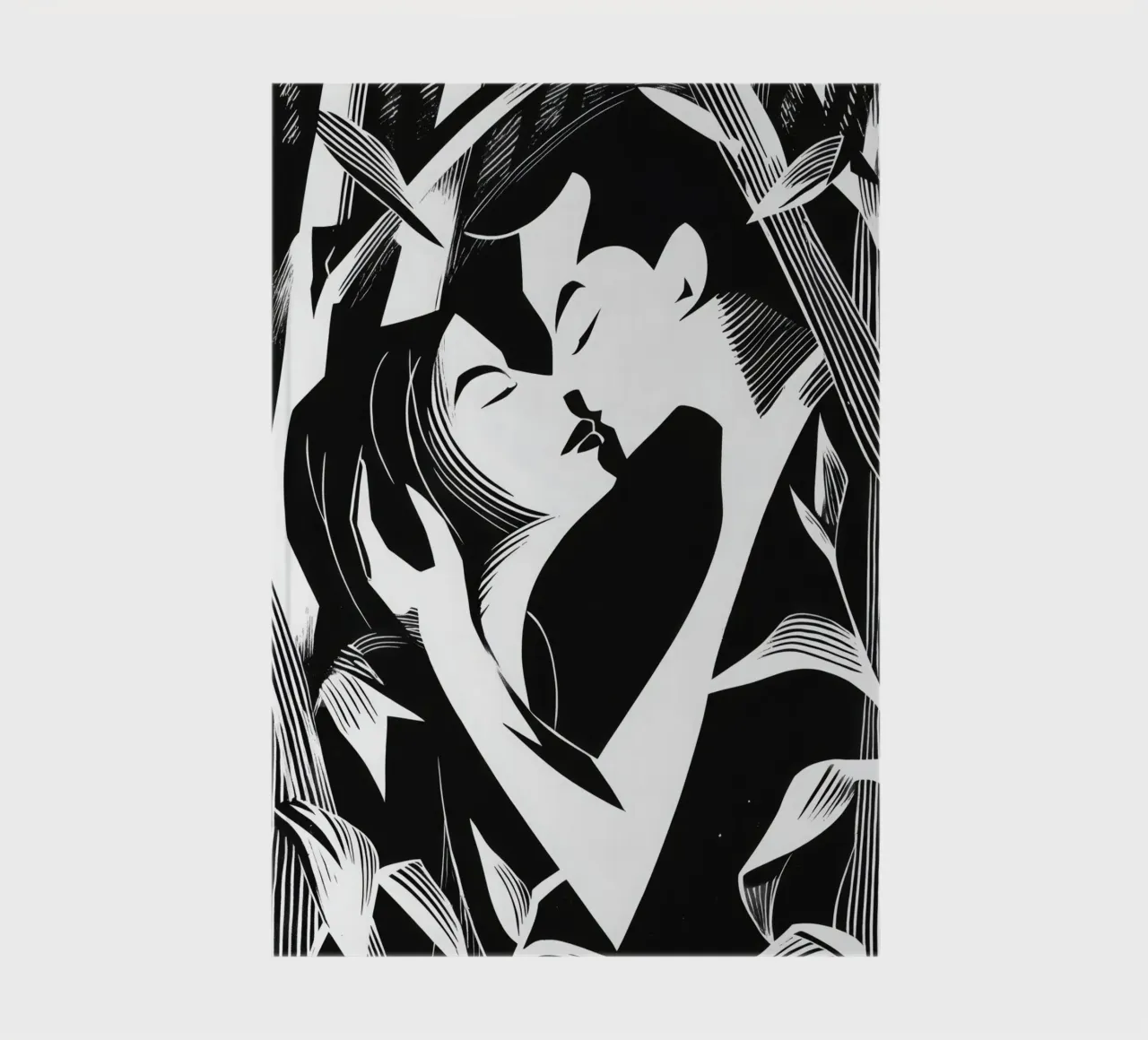 Il bacio segreto | Xilografia in bianco e nero diario da Autofocus