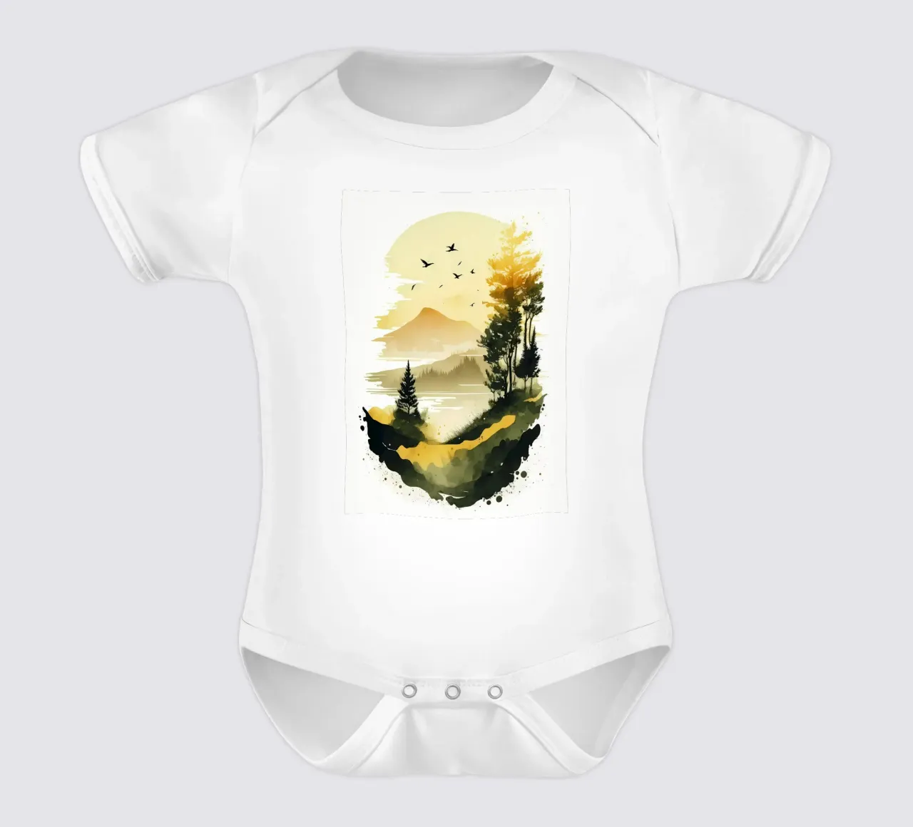 Waldsee Abend Kurzarm Babybody von Albert S Jacob