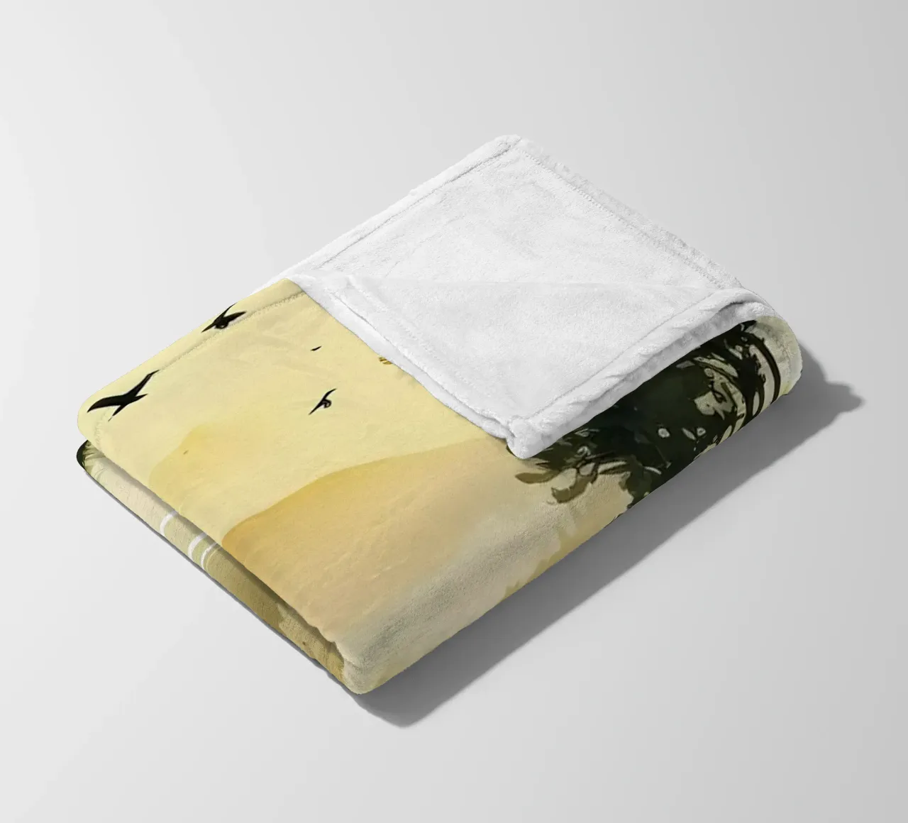Forest Lake Evening fleece blanket by Albert S Jacob