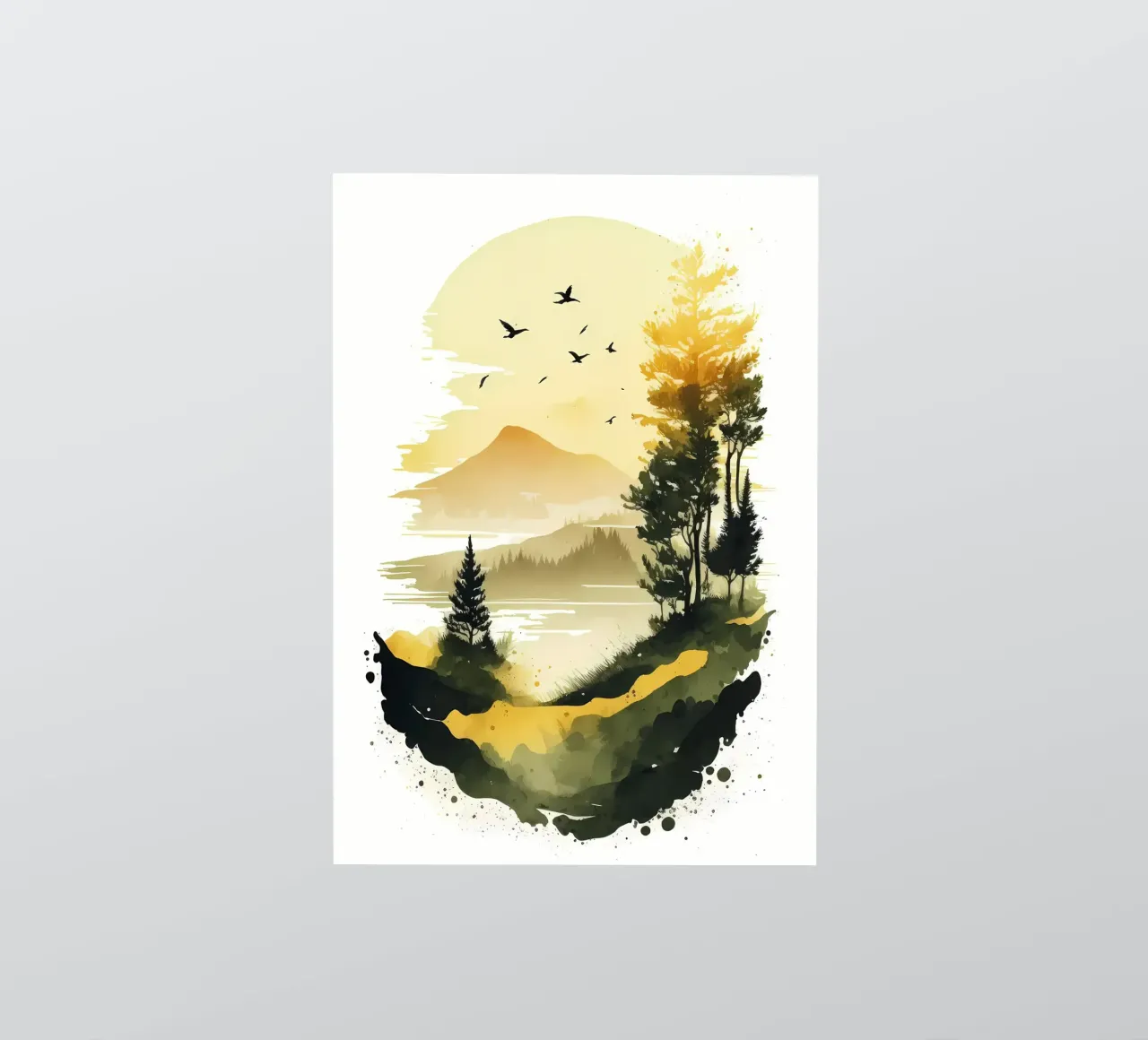 Forest Lake Evening sticker by Albert S Jacob