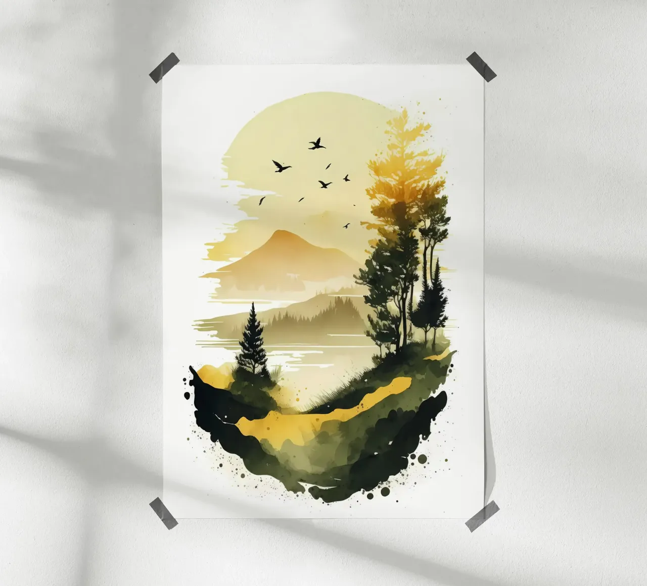 Sera a Forest Lake carta hahnemühle da Albert S Jacob