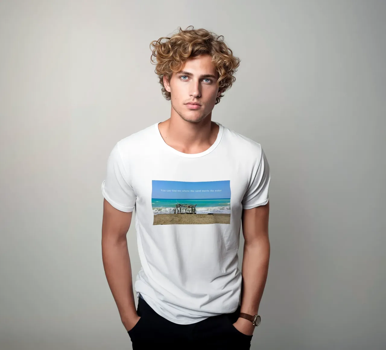 You can find me where the sand meets the water t-shirt da Happy 😃 Art 🎨 by Christine Schnoell
