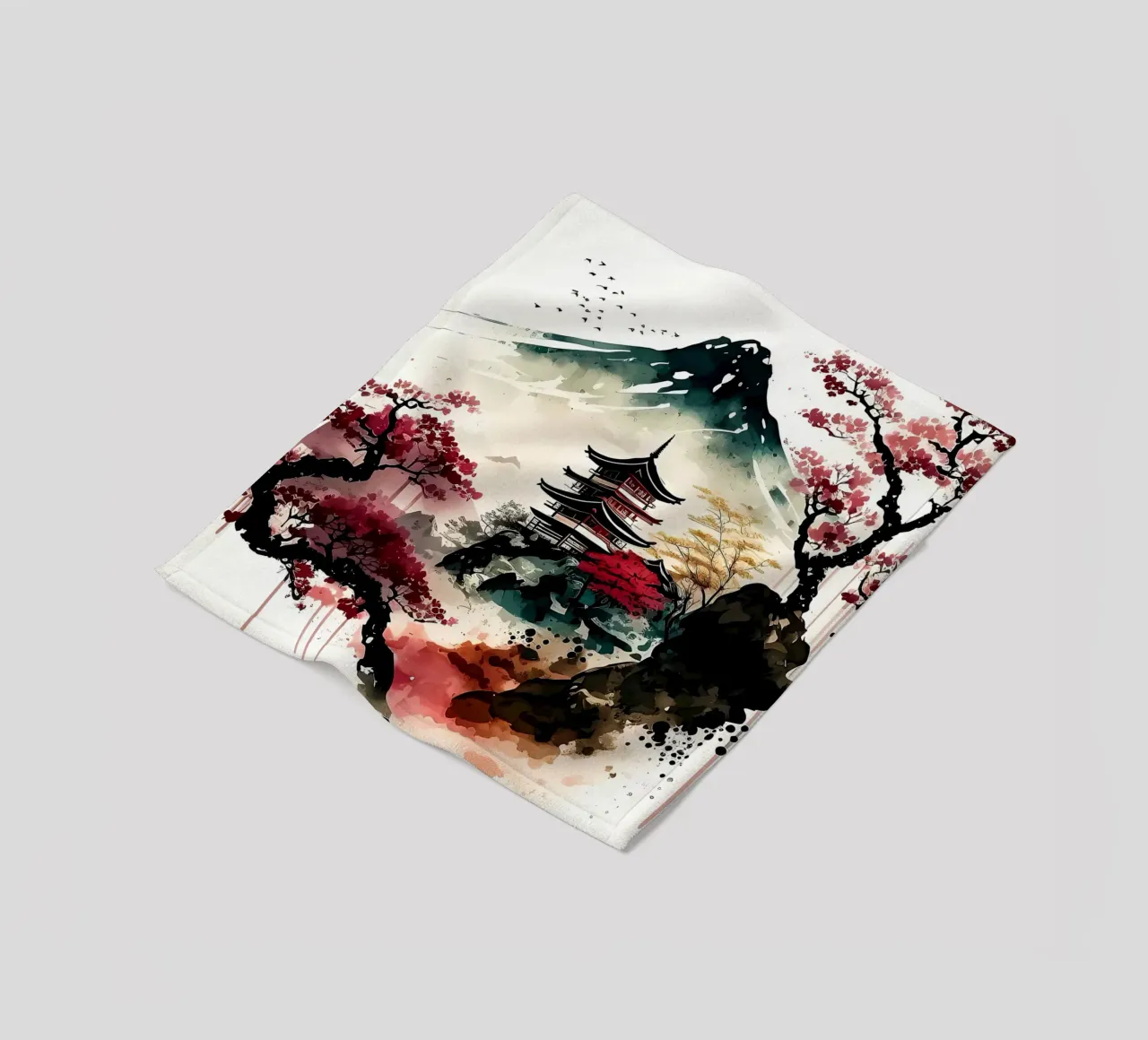 Paesaggi del Giappone coperta in pile da Rebecca Clark Wyrick