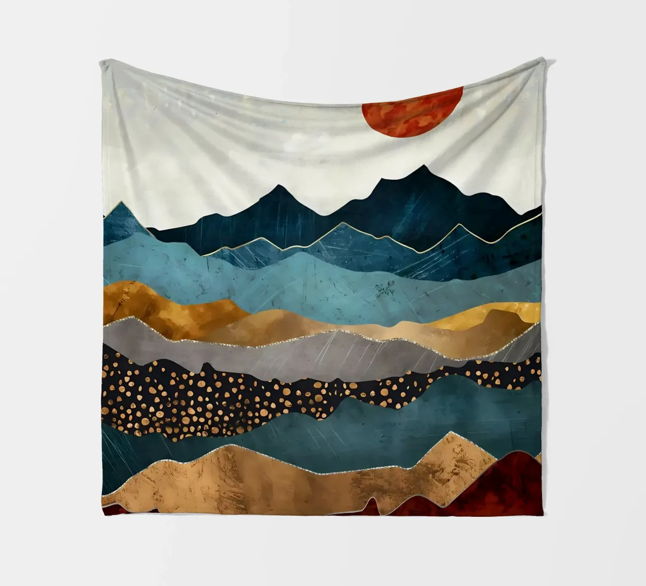 Abstract Mountain View fleece blanket by Albert S Jacob